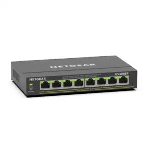 NETGEAR GS308EP PoE Switch – 8-Port Gigabit Ethernet LAN Switch PoE+ 62W Plus (Hallatav võrgulüliti PoE