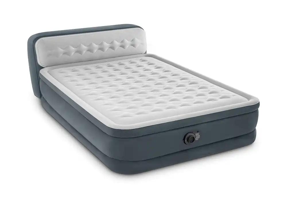 Intex 64448ND DuraBeam UltraPlush õhkmadrats peatoega ja 220V pumbaga, Queen suurus, kahekordse Fiber-Tech sisekonstruktsiooniga