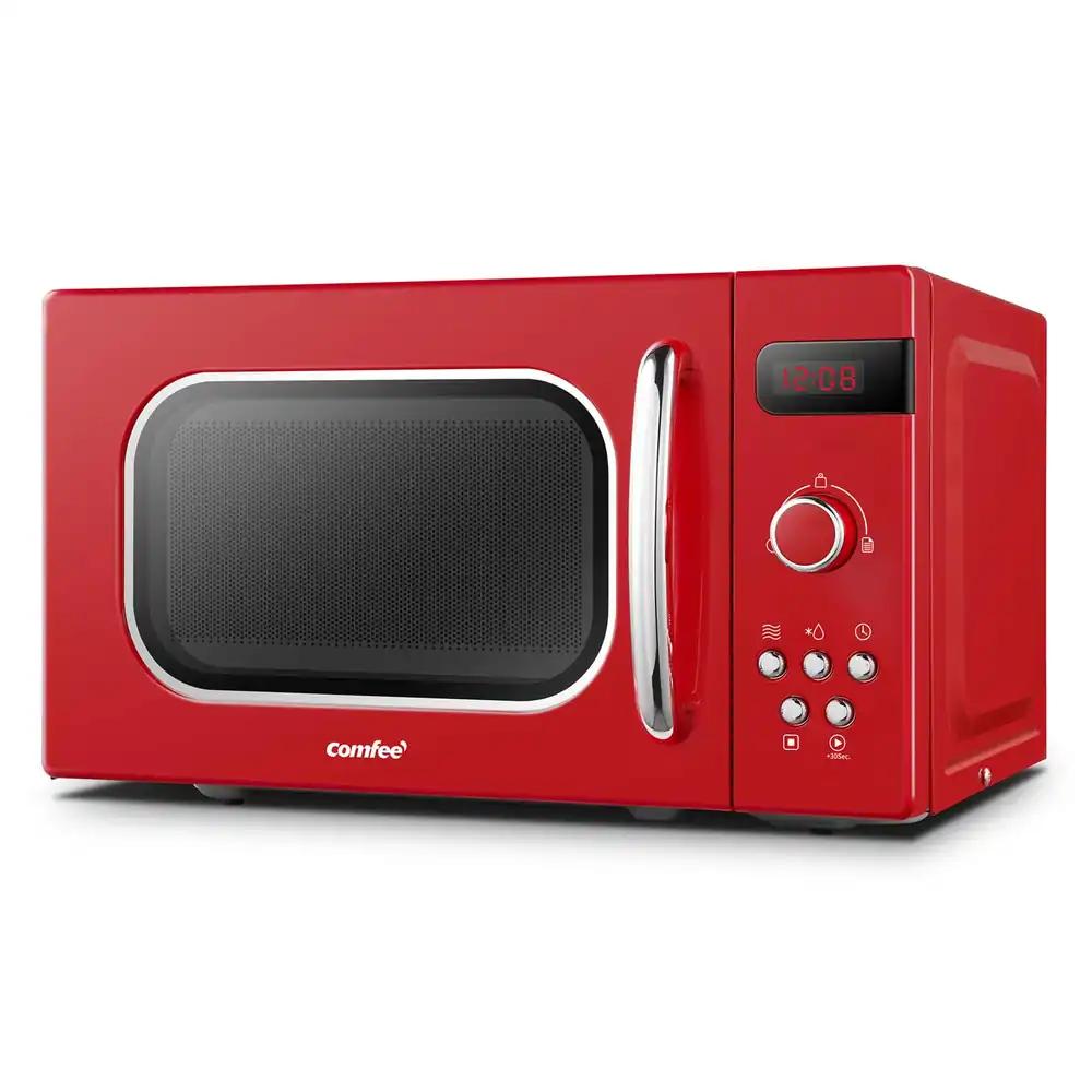 Comfee CMSRO 20 di rd retro-mikrolaineahi 8 automaatmenüü, 5 võimsustaseme, kiirkeetmise nupu, 20 l, 800 W, kirgliku punase värviga