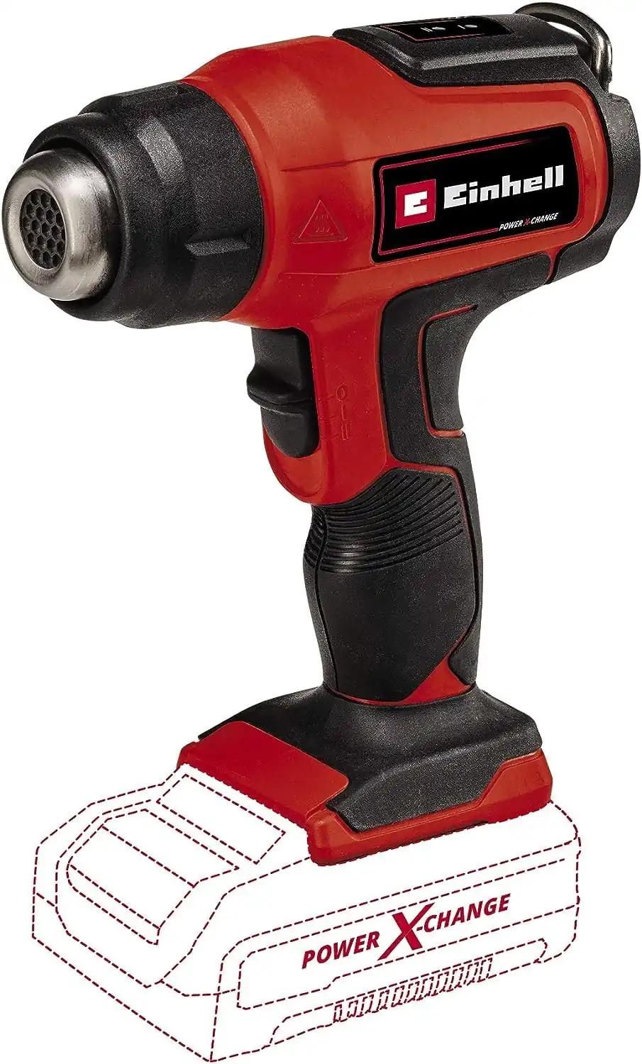 Einhell juhtmeta kuumapuhur TE-HA 18 Li – Solo Power X-Change (Li-ion, 18V, 2 temperatuurirežiimi, kaasas kitsendatud, laia joa ja reflektorotsik, ilma aku ja laadijata)