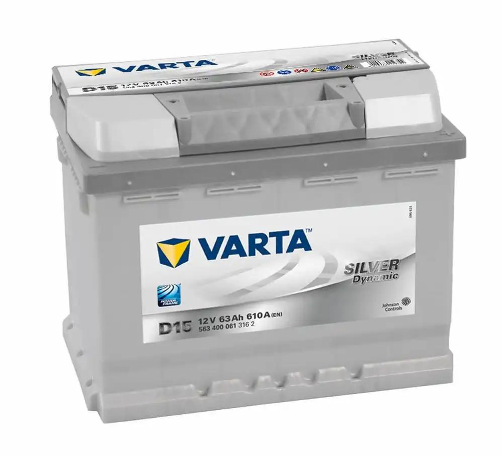 VARTA Silver Dynamic D15 Autobatteri, 563 400 061, 12 V, 63 Ah, 610 A