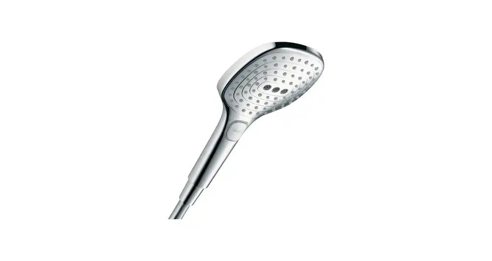 hansgrohe Raindance Select E – dušiotsik, käsidušš 3 pihustusrežiimiga, kandiline dušiotsik (120 x 120 mm), katlakivivastase funktsiooniga, kroom, 26520000