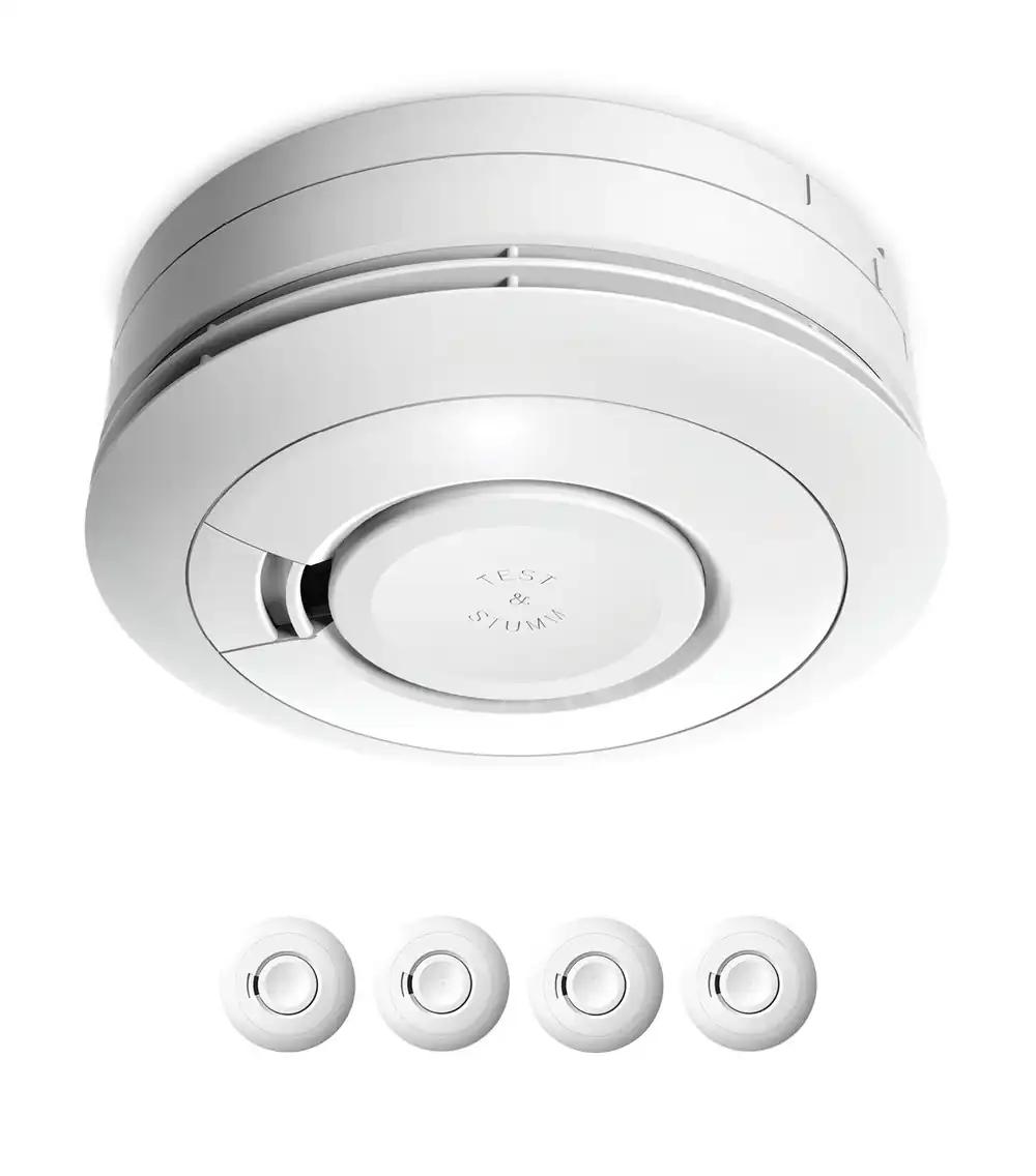 Ei Electronics Ei650 suitsuandur, 4-osaline komplekt, iseseisev seade 10-aastase akuga, Stiftung Warentesti testivõitja, valge