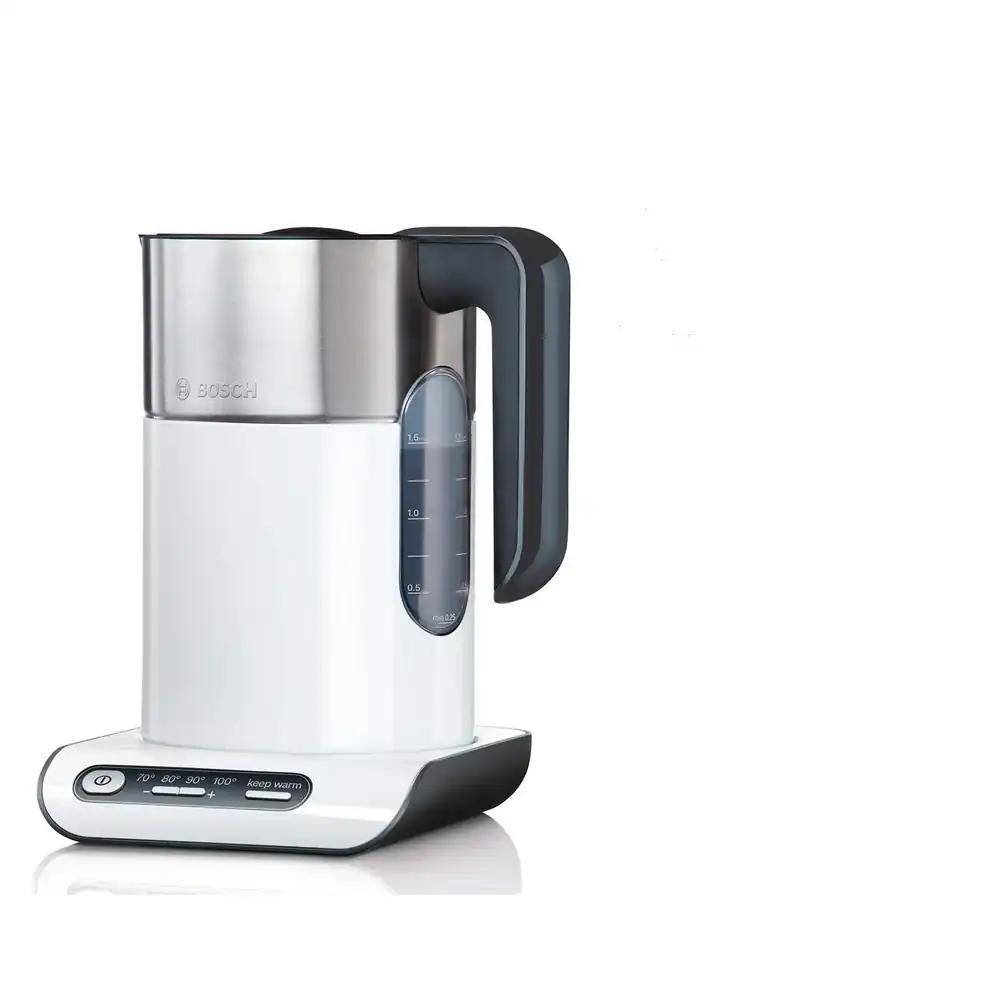 Bosch juhtmevaba veekeetja TWK8611P, automaatne väljalülitus, ülekuumenemiskaitse, temperatuurivalik, soojashoidmise funktsioon, 1,5 L, 2400 W, valge