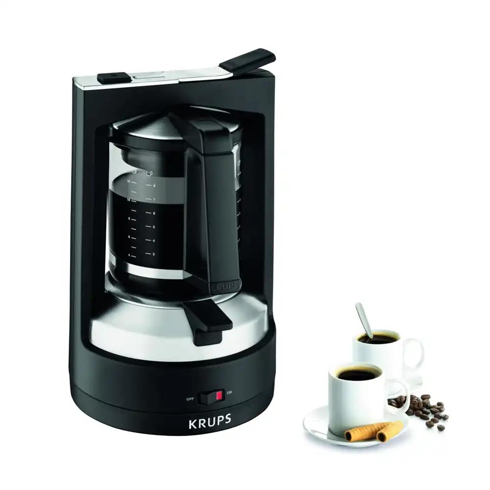 Krups filterkohvimasin T8, 850 W, automaatne väljalülitus, 8-12 tassi, 1L mahutavus, püsifilter, valgustatud sisse-/väljalülitusnupp, kasutajasõbralik, must, KM4689