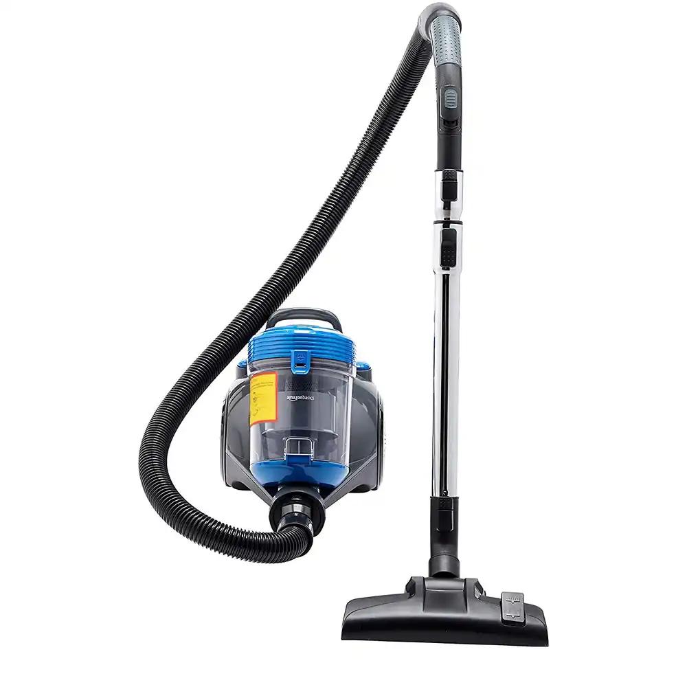Amazon Basics – silindriline tolmuimeja, võimas, kompaktne ja kerge, kotita, sobib kõvadele ja vaipkatetele, HEPA-filter, 700 W, 2,0 L, EL, must/sinine