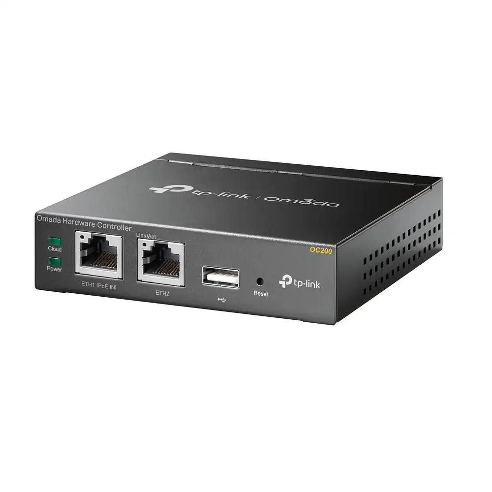 TP-Link OC200 Omada hübriidne PoE riistvaraline kontroller EAP-seeriatele, USB-port automaatseks varundamiseks, pilveteenus, mobiilirakendus, Plug and Play, metallkorpus, hall metallik