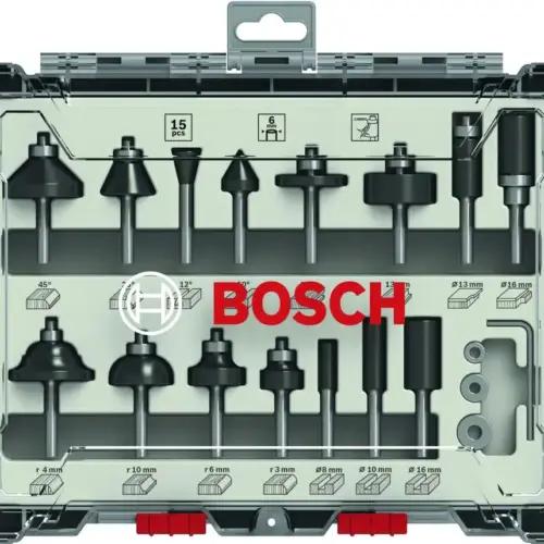 Bosch Professional 15-osaline freesikomplekt Mixed (puutööks