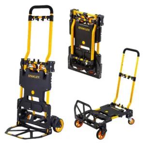 Stanley SXWTD-FT585 2-in-1 käsikäru ja platvormkäru - transpordikäru kuni 70KG - veokäru kuni 137KG - kokkupandav käsikäru - vastupidavate ratastega käru - plastik/teras