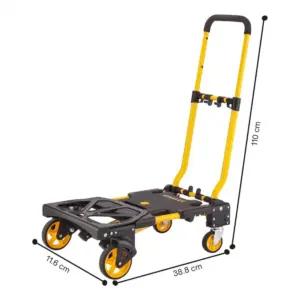 Stanley SXWTD-FT585 2-in-1 käsikäru ja platvormkäru - transpordikäru kuni 70KG - veokäru kuni 137KG - kokkupandav käsikäru - vastupidavate ratastega käru - plastik/teras