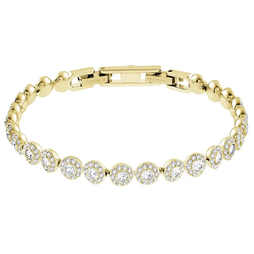 Swarovski Una Angelic käevõru, ümmargune, valge, kuldviimistlus