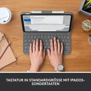Logitech iPad (10. põlvkond) klaviatuurikate | Slim Folio integreeritud juhtmevaba klaviatuuriga - Grafiit