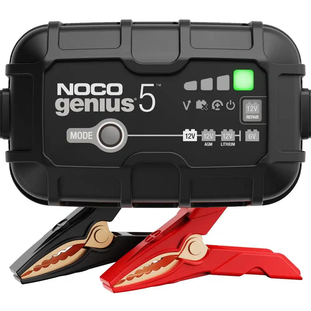 NOCO GENIUS5: 5A nutikas akulaadija, 6V/12V laadija, hoolduslaadija ja desulfator temperatuurikompensatsiooniga
