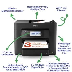 Epson WorkForce Pro WF-4830DTWF A4 juhtmevaba multifunktsionaalne tindiprinter koos 3 kuu tasuta tindiga ReadyPrint Flex tellimusega