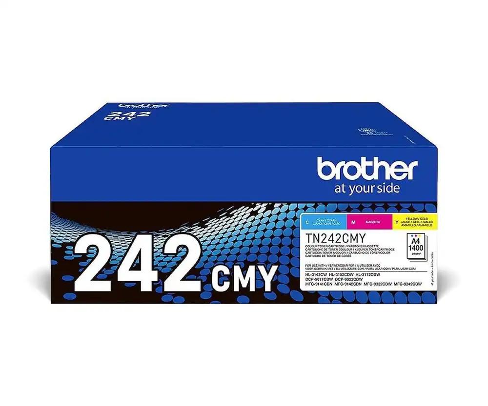 Brother Originaal TN-242CMY Multipakk – 3 toonerit (tsüaan/magenta/kollane), kuni 1400 lehekülge, sobib DCP-9017CDW, -9022CDW, HL-3142CW, -3152CDW, -3172CDW, MFC-9142CDN, -9332CDW, -9342CDW