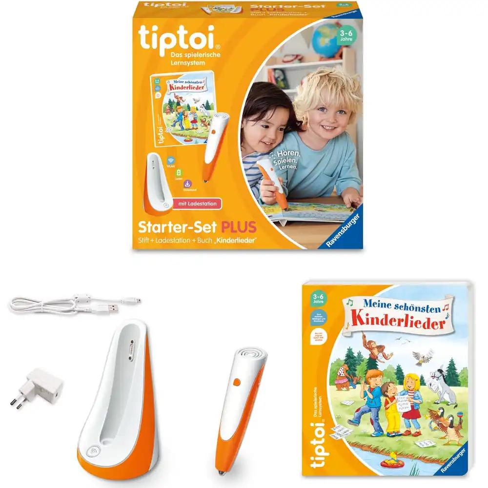 Ravensburger tiptoi Starter-Set Plus 00159: Pliiats ja raamat “Minu kaunimad lastelaulud” – koos laadimisjaamaga