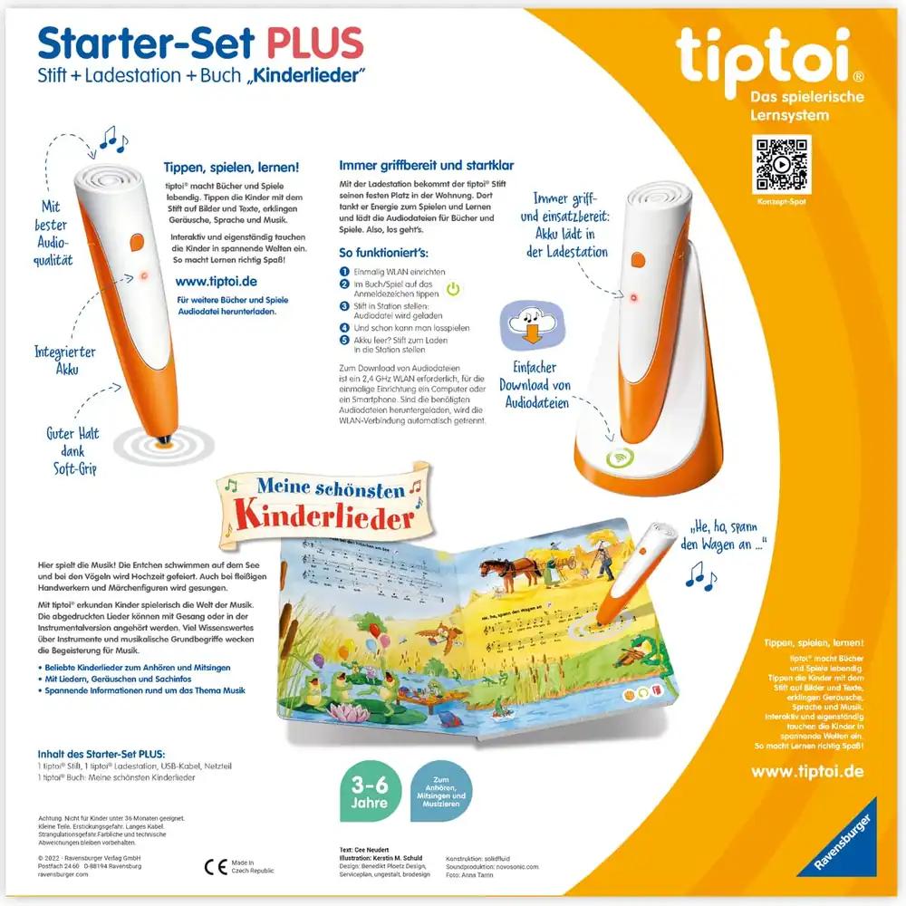 Ravensburger tiptoi Starter-Set Plus 00159, pliiats, laadimisjaam ja raamat lastelauludega, pilt 2