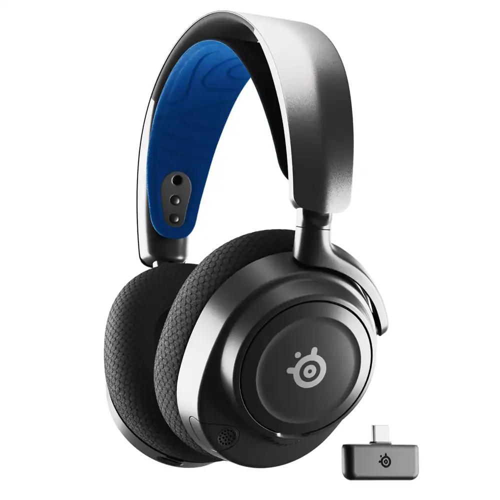 SteelSeries Arctis Nova 7P Juhtmevaba Multi-platvormi Mänguripeakomplekt – Magnetilised Neodüümi Draiverid – 2,4 GHz + Segatav Bluetooth-heli – 38 tundi Aku kestvus – ClearCast Gen 2 AI-Mikrofon – PS5, PC, Switch, Mobiilseadmed