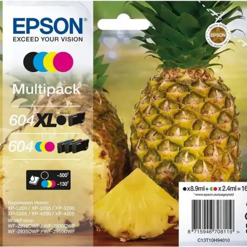 Epson Originaal 604 Tindi Ananassi Multipakk 4-värviline must XL