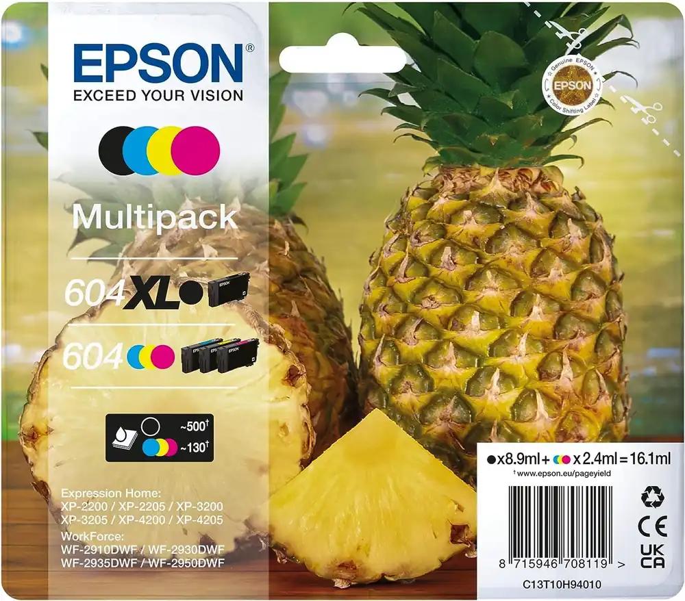 Epson Originaal 604 Tindi Ananassi Multipakk 4-värviline must XL, CMY Standard XP-2200 XP-2205 XP-3200 XP-4205 WF2910DWF WF2930DWF WF2950DWF ReadyPrint Flex Tindipaketid