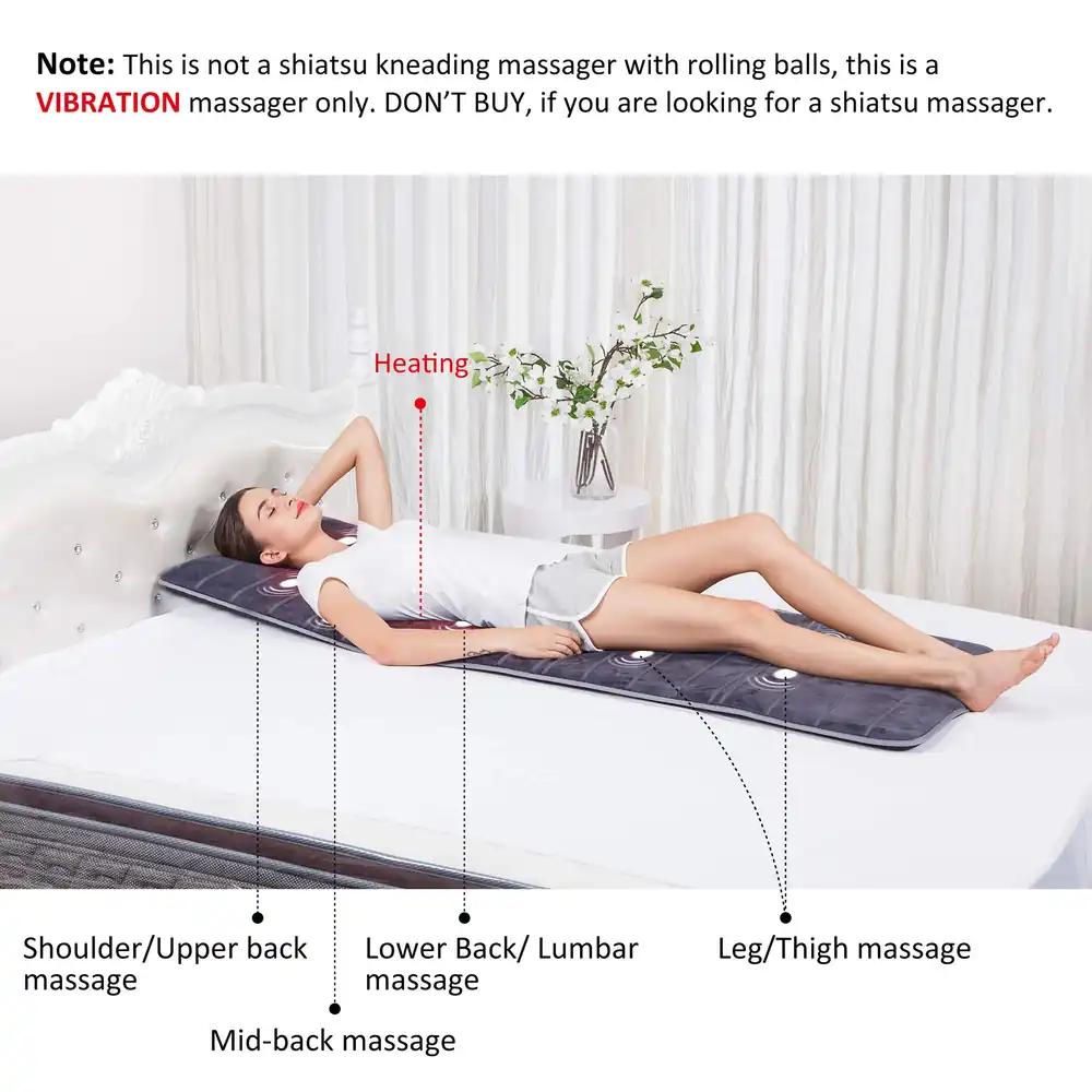 COMFIER vibratsiooniga massaažimatt soojendusega, 10 mootorit, 5 režiimi, 3 tugevust, pilt 2