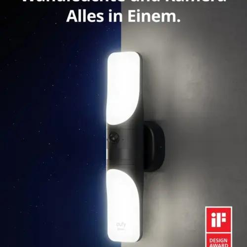 eufy Security Wall Light Cam S100 juhtmega välisvalgusti kaameraga, 2K, 1200 luumenit, IP65, pilt 2