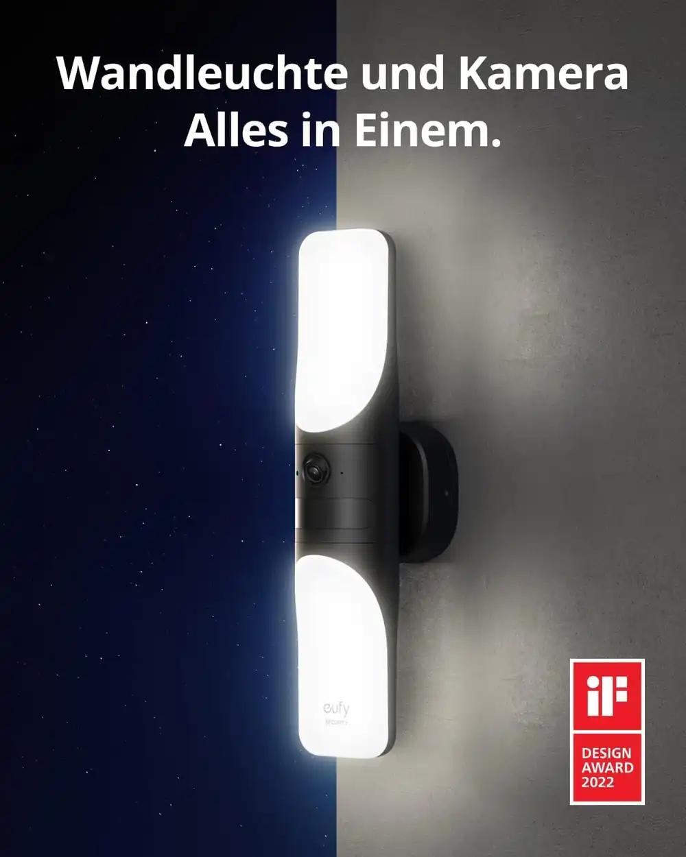 eufy Security Wall Light Cam S100 juhtmega välisvalgusti kaameraga, 2K, 1200 luumenit, IP65, pilt 2