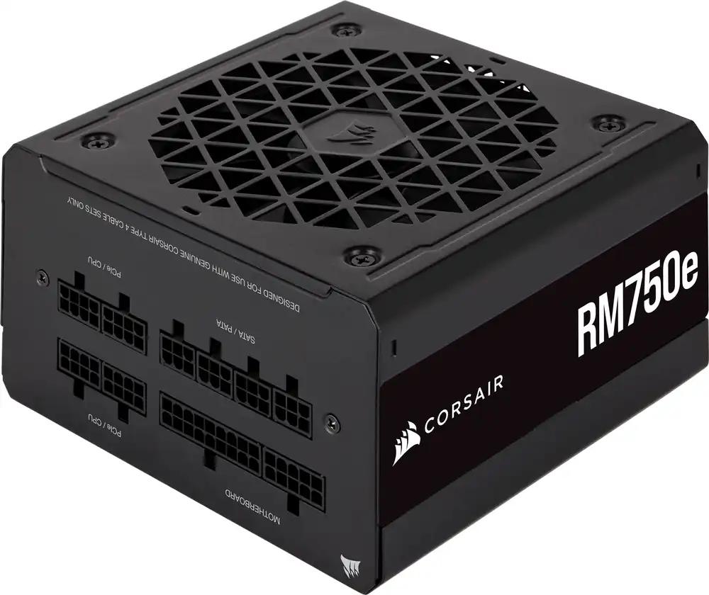Corsair RM750e (2023) täismodulaarne vaikne ATX-toiteplokk – ATX 3.0 ja PCIe 5.0 ühilduv – 105°C kondensaatorid – 80 Plus Gold-tõhusus – Modern Standby tugi – Must