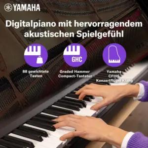 Yamaha P-145 digiklaver, 88 kaalutud klahvi, 10 heli, 64-häälne polüfoonia, must, pilt 2