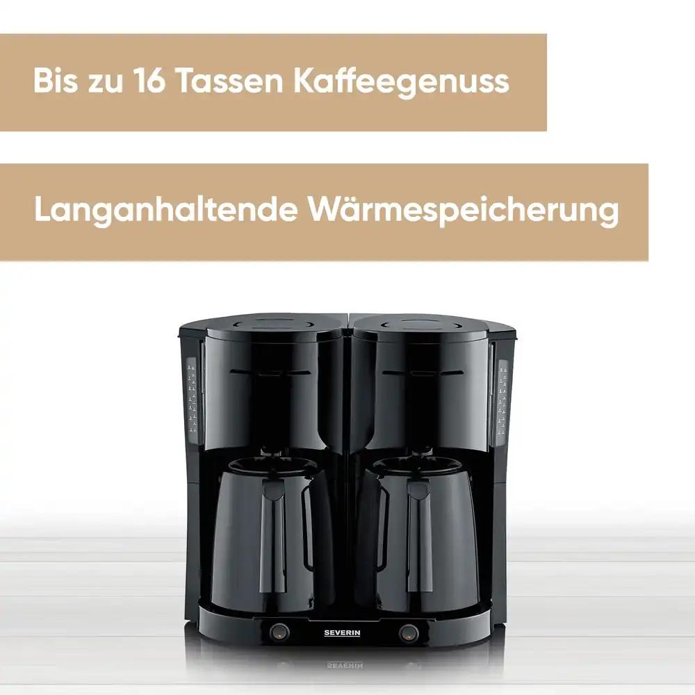 SEVERIN KA 9315 Duo filterkohvimasin 2 termokannuga, kuni 16 tassi, must, pilt 2