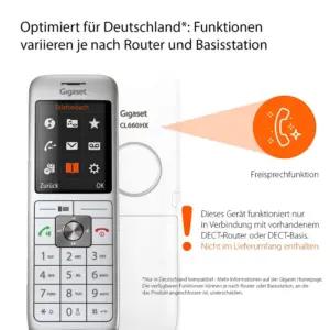 Gigaset CL660HX - disainiga DECT-juhtmevaba telefon laadimisalusega - Fritzbox ühilduv - kvaliteetne juhtmevaba telefon ruuteritele ja DECT-baasile