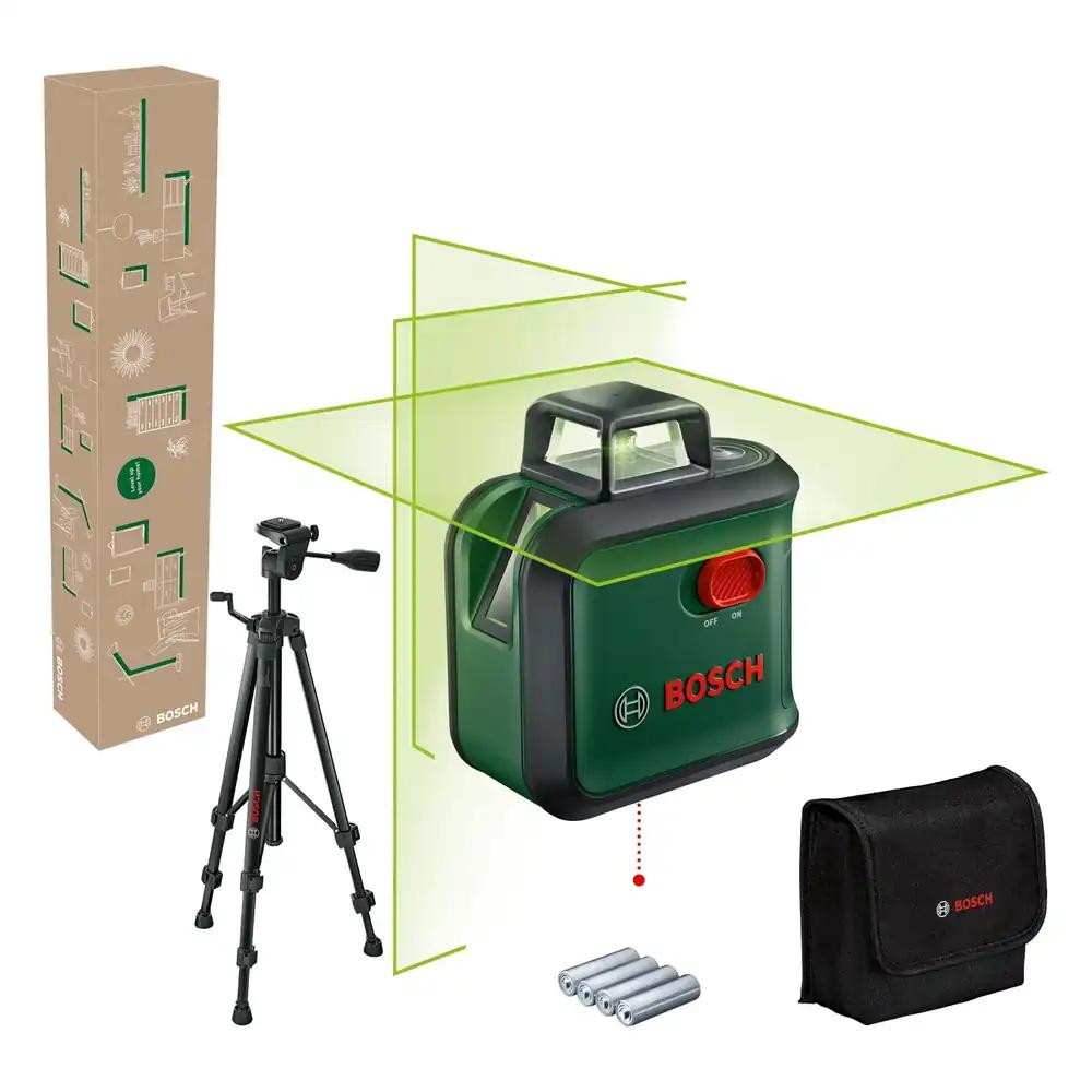 Bosch ristjoonlaser AdvancedLevel 360 koos premium-statiiviga (3 laserjoont, sh 360° joondamiseks kogu ruumis, E-kaubanduse karbis)