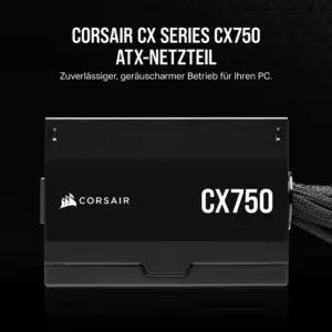 CORSAIR CX750 ATX 750W Toiteplokk - 80 Plus Bronze Sertifitseeritud - Vaikne - Kaetud Kaablid - Mitte-Modulaarne - EU - Must