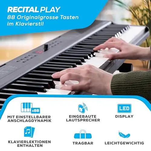 Alesis Recital Play digiklaver, 88 klahvi, 480 heli, kõlarid ja USB-MIDI, pilt 2