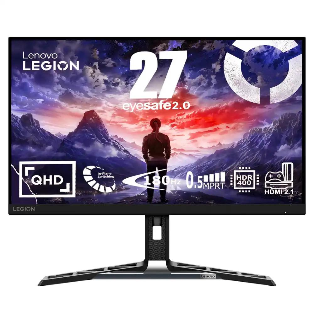Lenovo Legion R27qe | 27″ QHD mängumonitor | 2560×1440 | 180Hz | 450 nitti | 0,5ms reaktsiooniaeg | HDMI | DisplayPort | AMD FreeSync | must