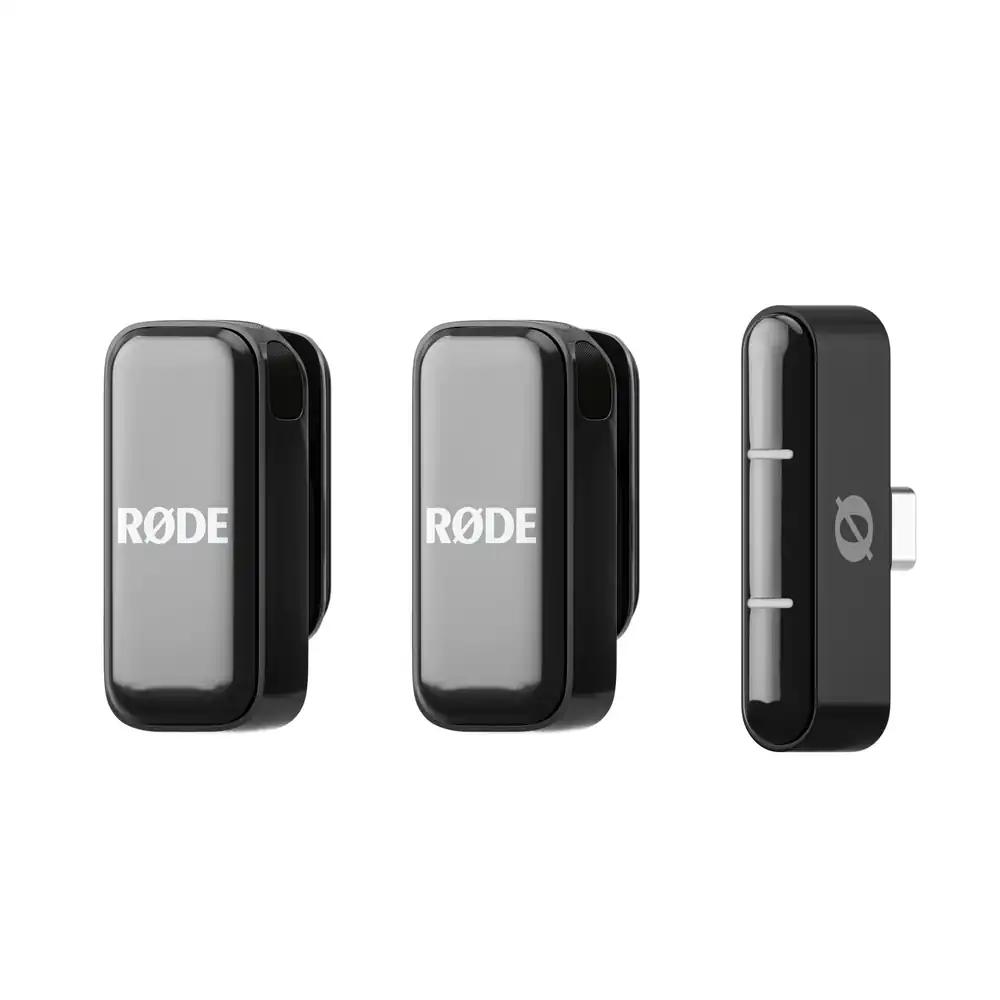 RØDE Wireless Micro – Kompaktne juhtmevaba mikrofon, kaks mikrofoni laadimiskarbiga sisuloomiseks nutitelefoniga – USB-C, must