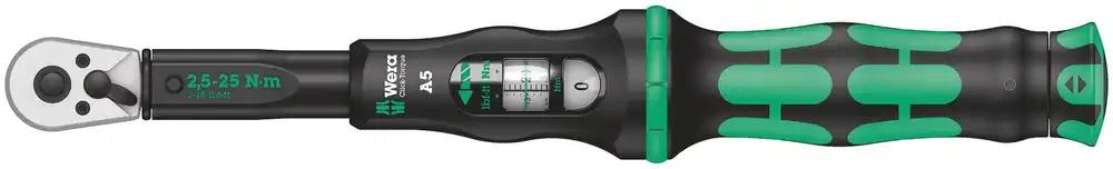 Wera 05075604001 Click-Torque A 5 pöördemomendi mutrivõti ümberlülitusnarredega, 1/4″ nelikant, 2.5 – 25 Nm