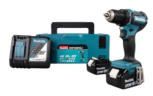 Makita DDF485RFJ juhtmeta puurtrell 18V / 3,0 Ah, 2 akut + laadija MAKPAC-kohvris