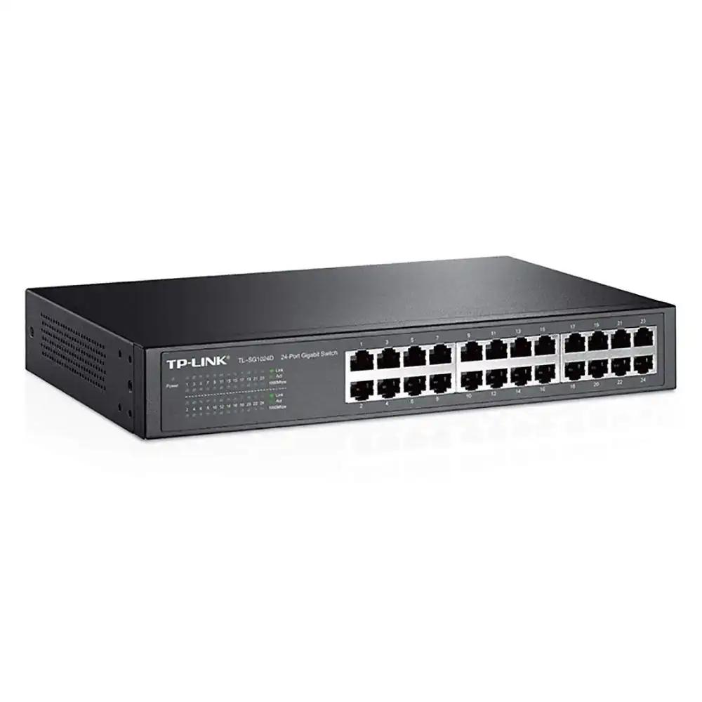 TP-Link TL-SG1024D 24-pordiline Gigabit võrgu switch (Rackmount, 48 Gbit/s lülitusvõimsus, 24*RJ-45 porti, metallkorpus, IGMP-Snooping, haldamata, Plug-and-Play) must
