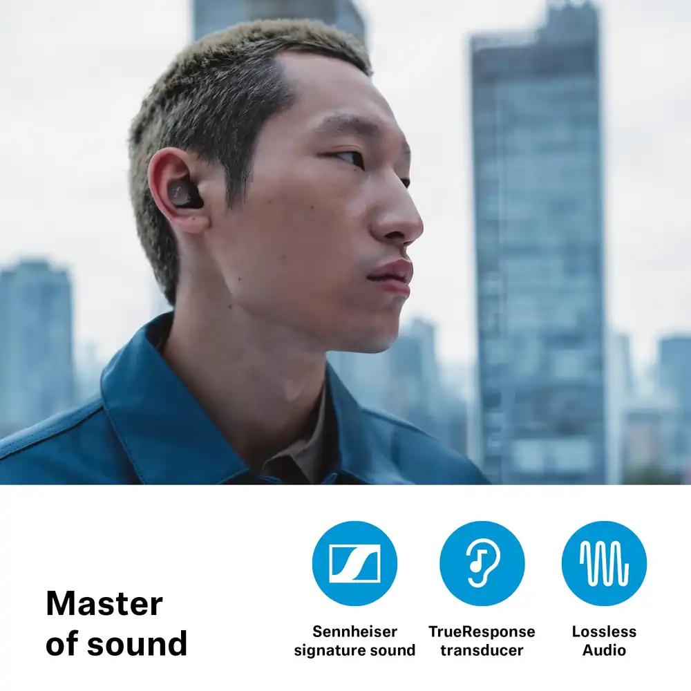 Sennheiser MOMENTUM True Wireless 4 kõrvaklapid, Bluetooth 5.4, Adaptive ANC, must grafiit, pilt 2
