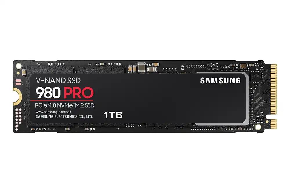 Samsung 980 PRO NVMe M.2 SSD, 1 TB, PCIe 4.0, 7.000 MB/s lugemine, 5.000 MB/s kirjutamine, sisemine SSD mängude ja videotöötluse jaoks, MZ-V8P1T0BW