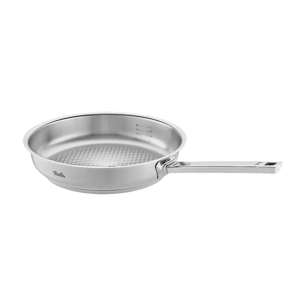 Fissler Original-Profi Collection / Roostevabast terasest pann (Ø 24 cm) käepidemega pann sisemõõtkavaga, novogrill praepind – Induktsioon – Hõbedane