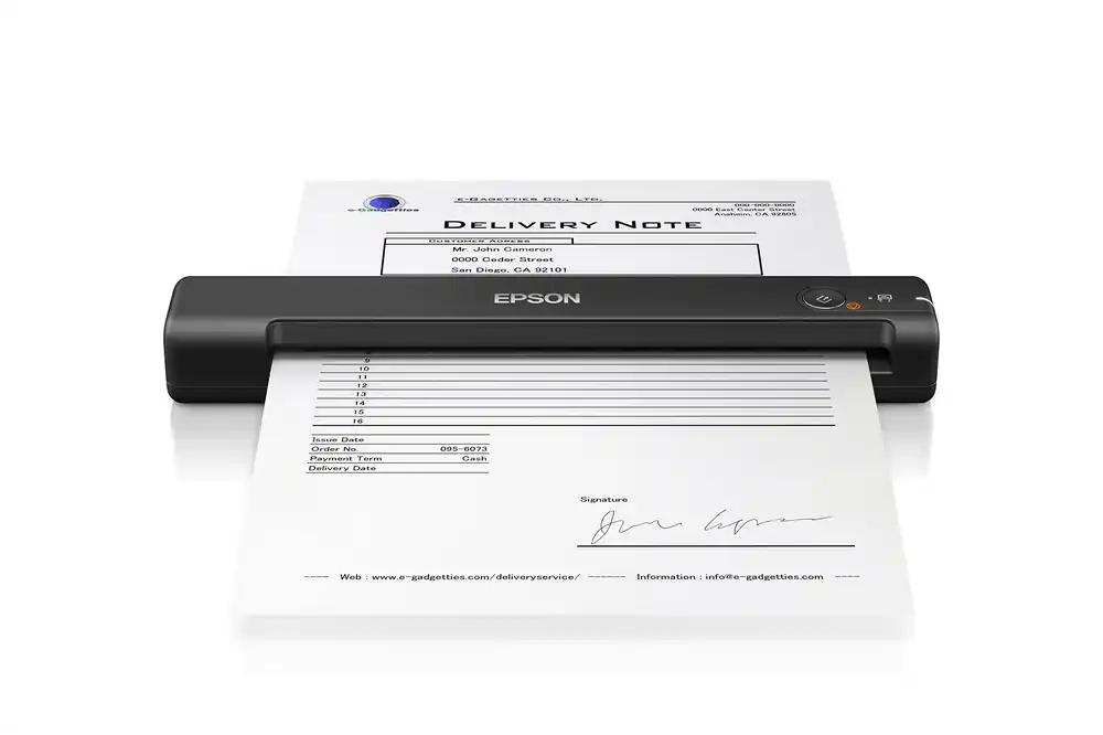 Epson Workforce ES-50, kaasaskantav A4 dokumendiskanner kiire skaneerimiskiirusega, suure lahutusvõimega dokumentide skanner, ideaalne väikestele kontoritele ja kodukontoritele, must