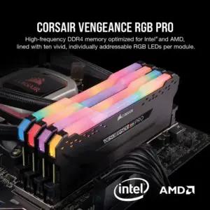 Corsair Vengeance RGB PRO 32GB (2x16GB) DDR4 3600 (PC4-28800) C18 lauaarvuti mälu – must