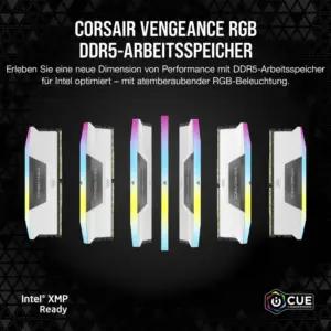 Corsair Vengeance RGB DDR5 RAM 32GB (2x16GB) 6000MHz CL36 Intel XMP iCUE Ühilduv Arvutimälu - Must (CMH32GX5M2E6000C36)