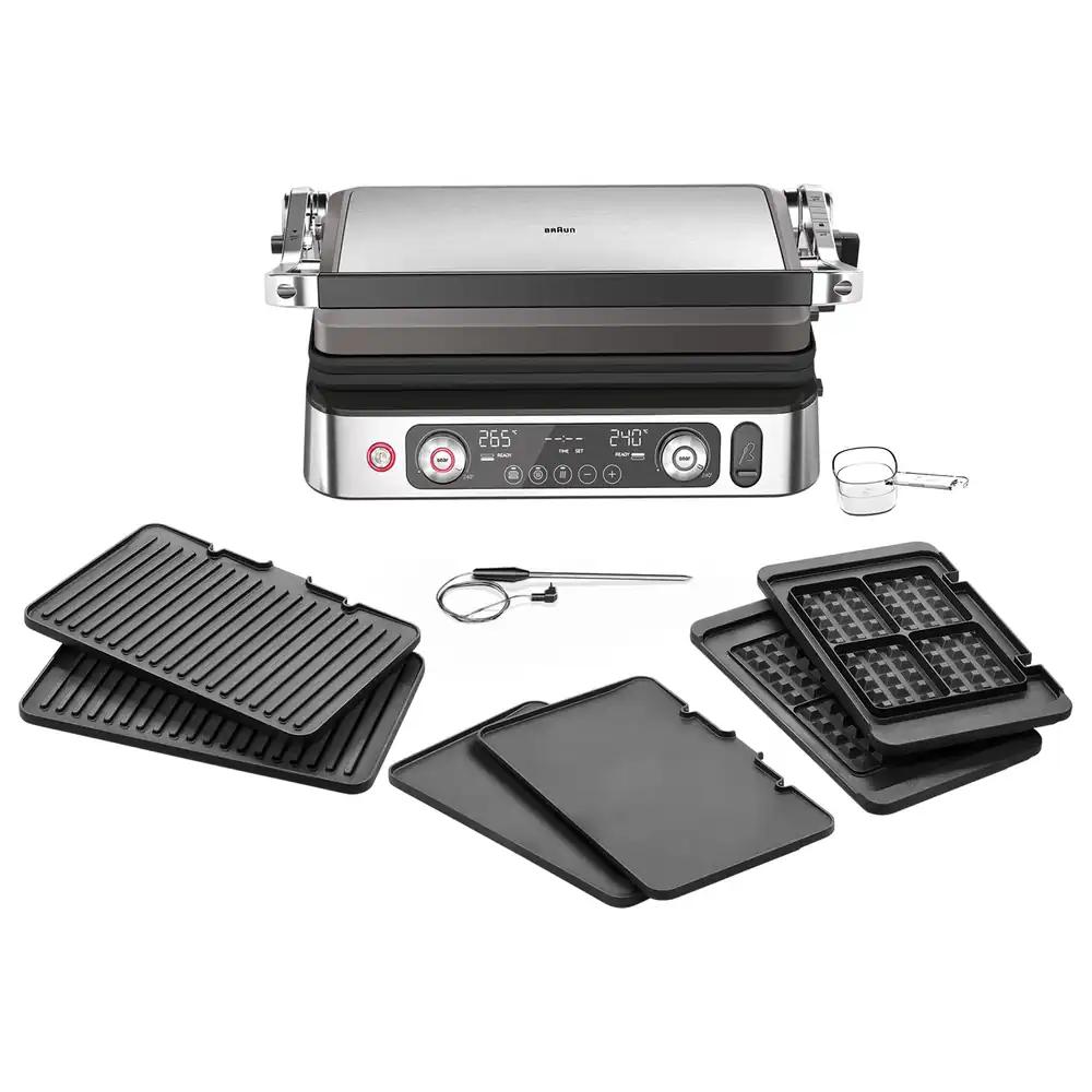 Braun MultiGrill 9 Pro CG 9167 – Kontaktgrill grill-, tasaste-, vahvliplaatide ja temperatuurianduriga