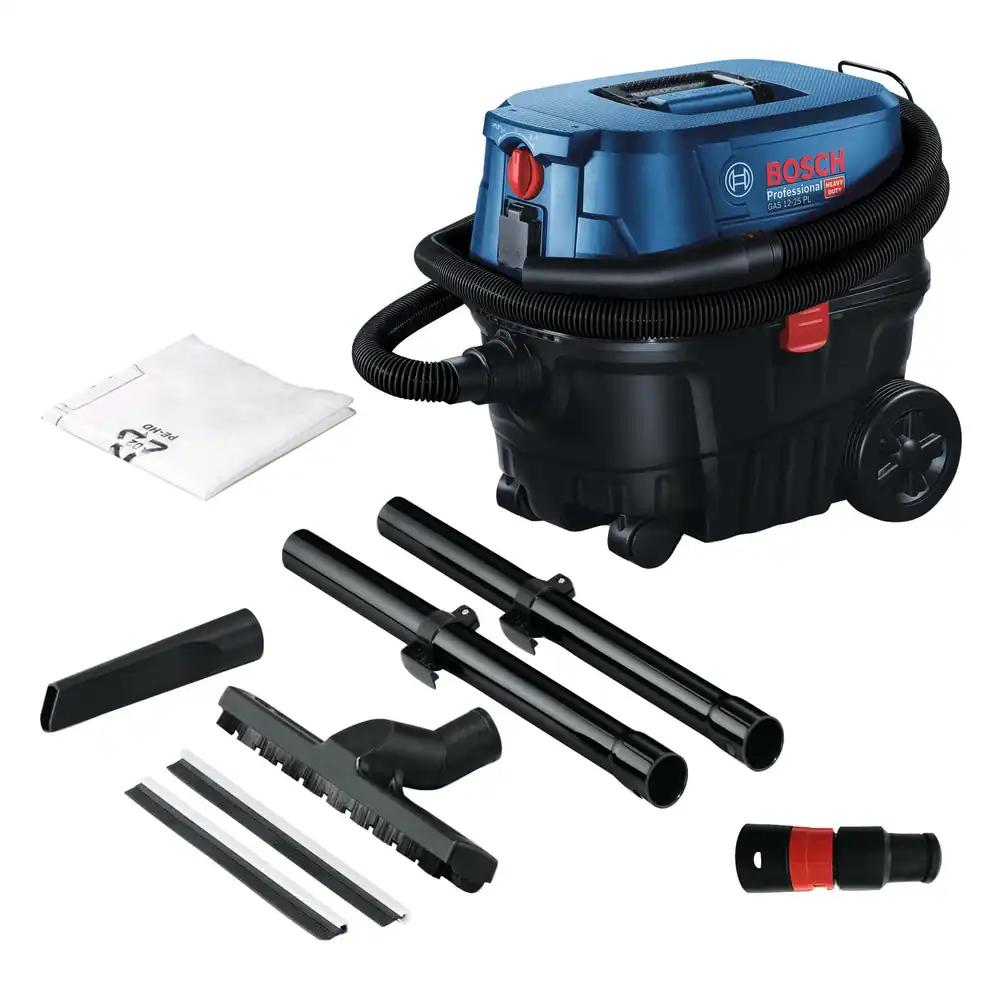Bosch Professional märg- ja kuivtolmuimeja GAS 12-25 PL (1 250 W mootor, 65 l õhuvool, 200 mbar imemisrõhk, HEPA-filter, piludüüs)