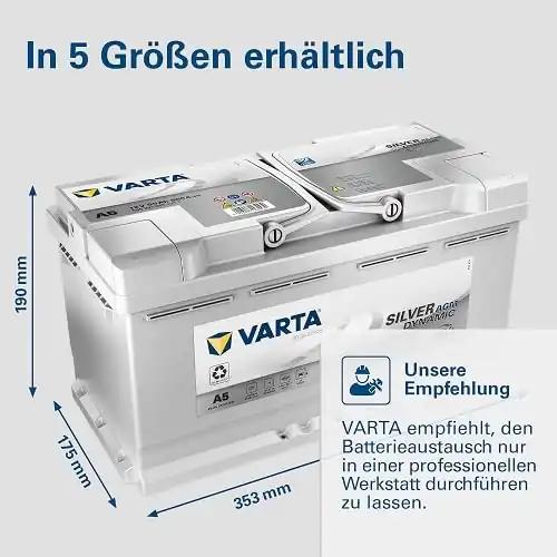 Varta A5 Silver Dynamic AGM 595901085D852 Autopatarei 12V 95Ah /850A