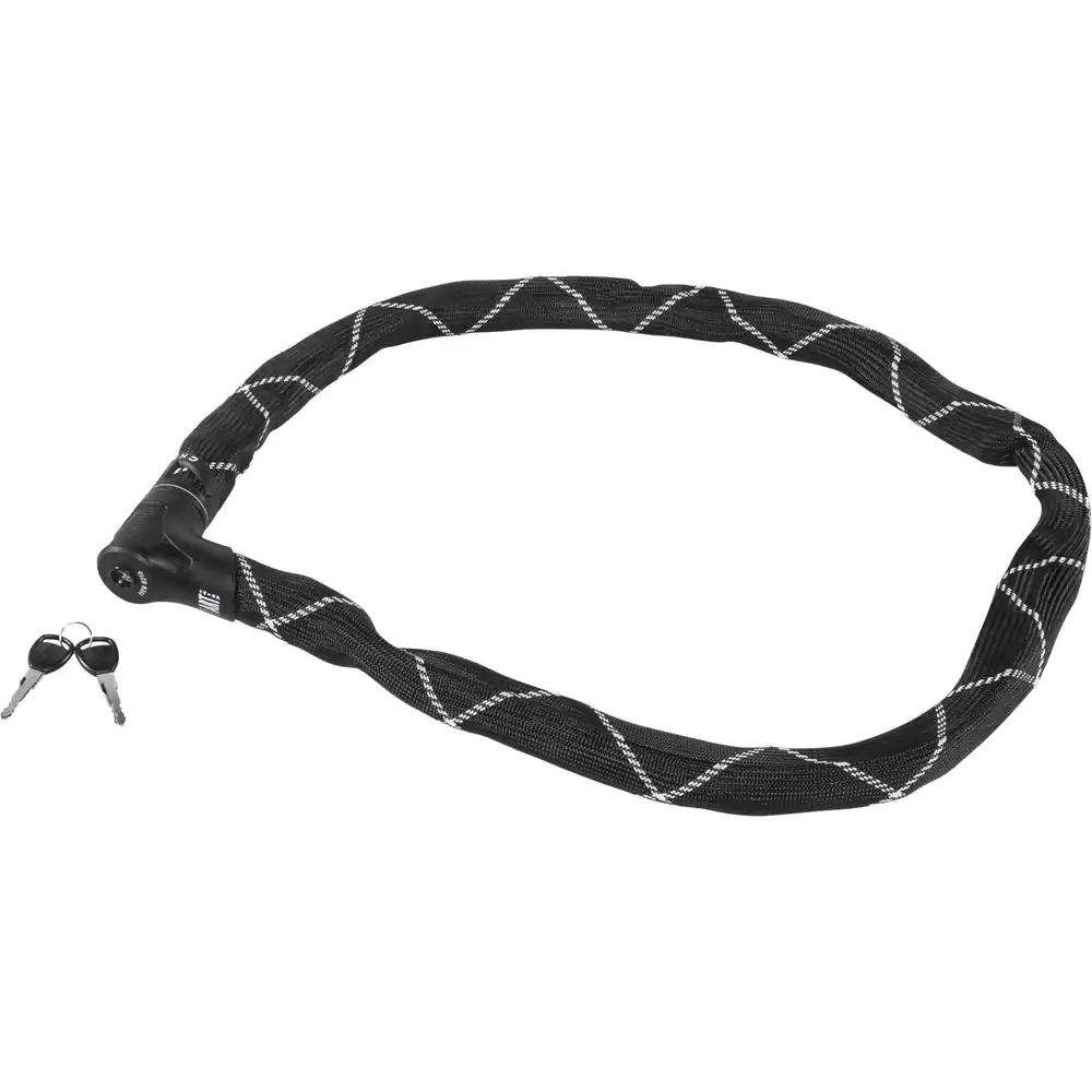ABUS Kettlukk Iven Chain 8210 – Jalgrattalukk karastatud terasest – Kunstkiudkattega – ABUS turvataset 10 – 140 cm – Must