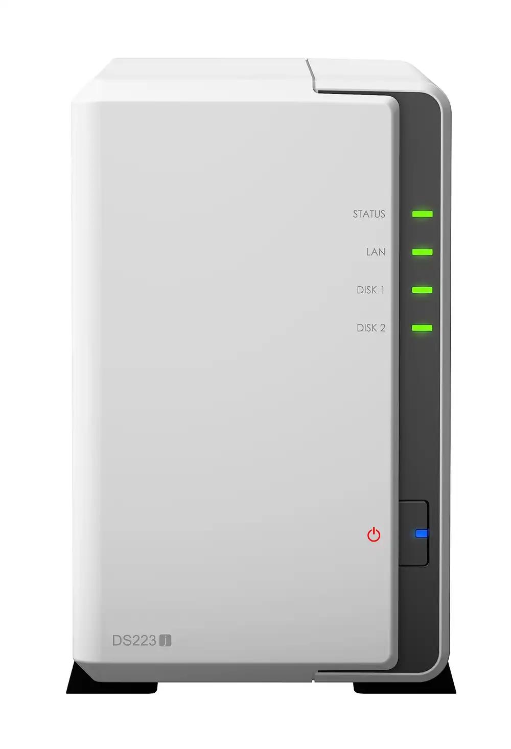 Synology DS223J 2-kettalahtriga NAS-server, 1 GB DDR4, valge, pilt 2